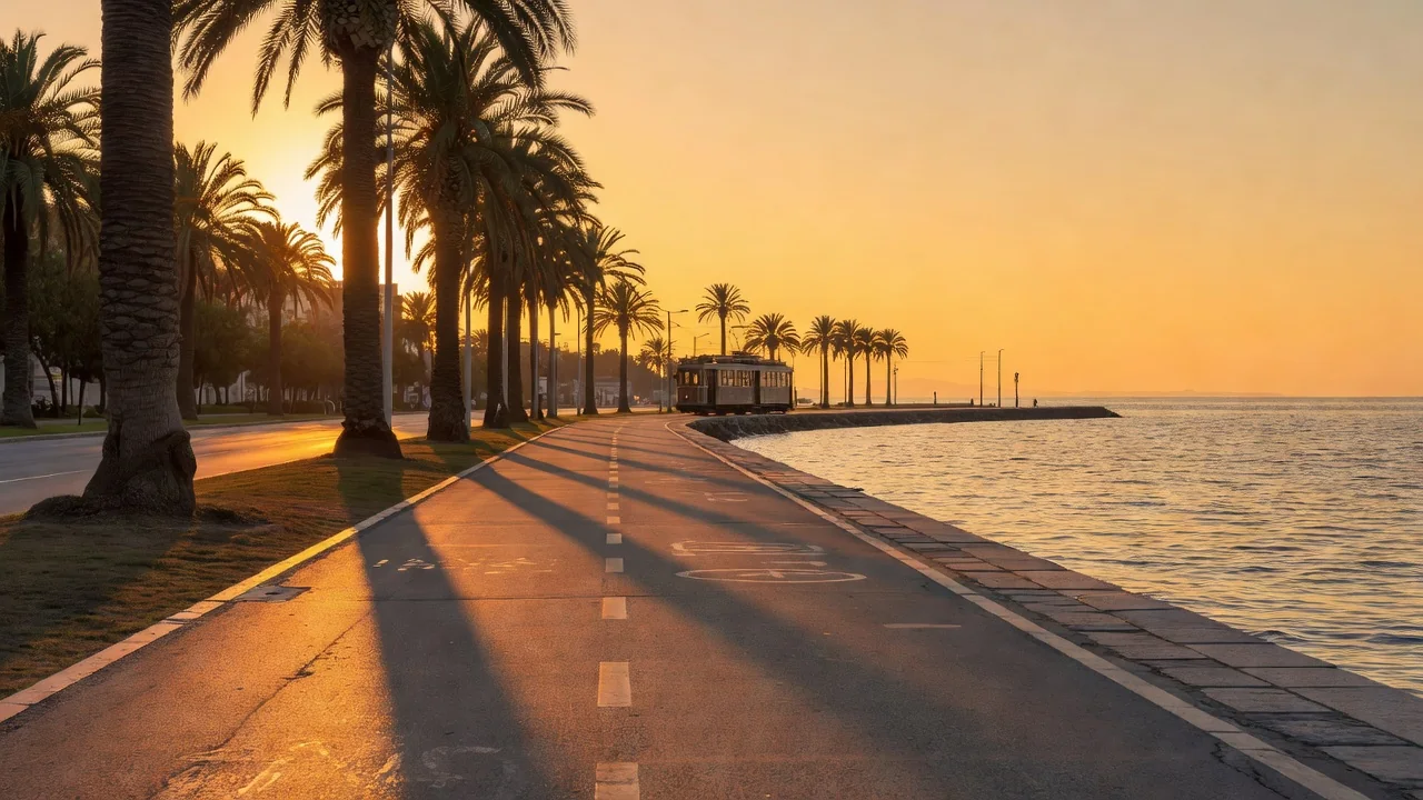 İzmir Kordon ve Karşıyaka sahilinde gün batımı