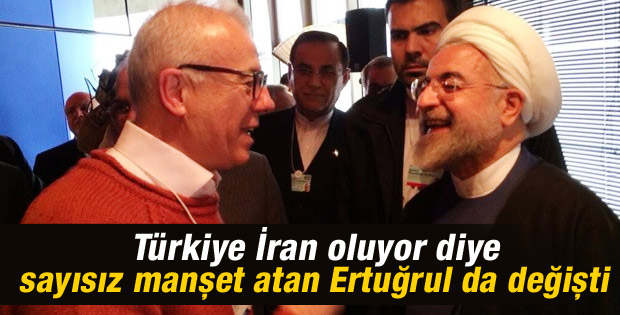 Ertuğrul Özkök Davos’ta Ruhani ile poz verdi