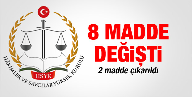 HSYK’nın 8 maddesinde değişiklik kabul edildi