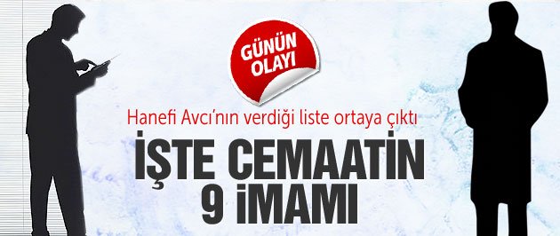 İşte Hanefi Avcı’nın adını verdiği 9 imam!