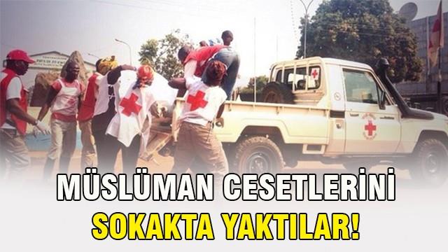 Müslüman cesetlerini sokakta yaktılar!